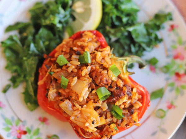 Sautéed Onions and Peppers with Air Fryer Beyond Meat Brats