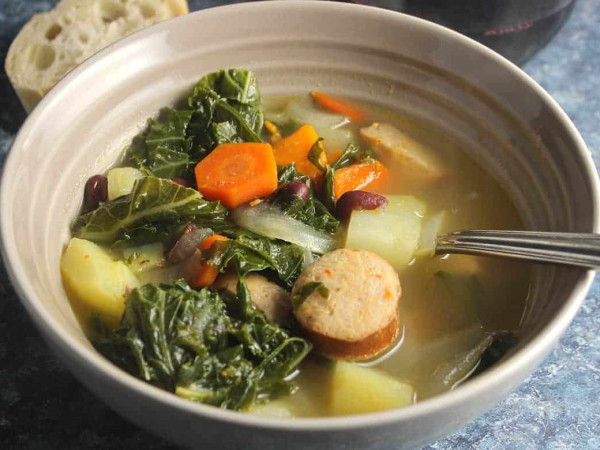 Savory Kale and Sausage Soup from Portugal