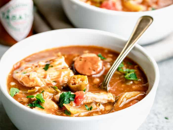 Healthy Gumbo Prepared in a Slow Cooker