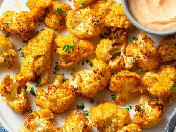 Air-Fried Cauliflower Tossed with Almonds and Parmesan