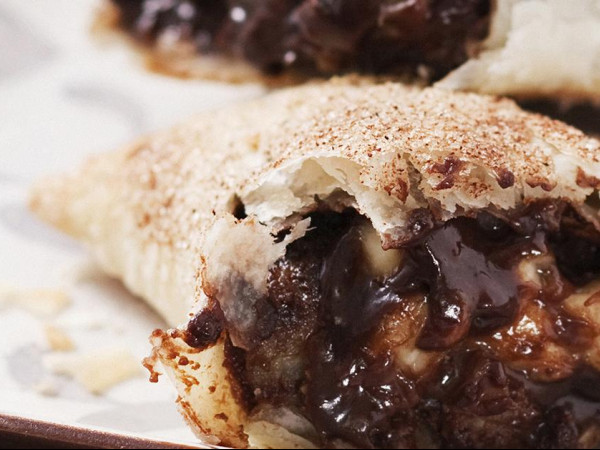 Crispy Air-Fried Chocolate and Banana Empanadas with a Dash of Cinnamon Whipped Cream