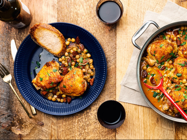 Braised Chicken with Portuguese Flavors