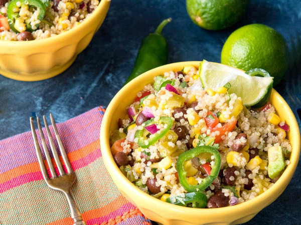 Quinoa Bowl with Cilantro and Green Chile - Vegan Mexican Delight