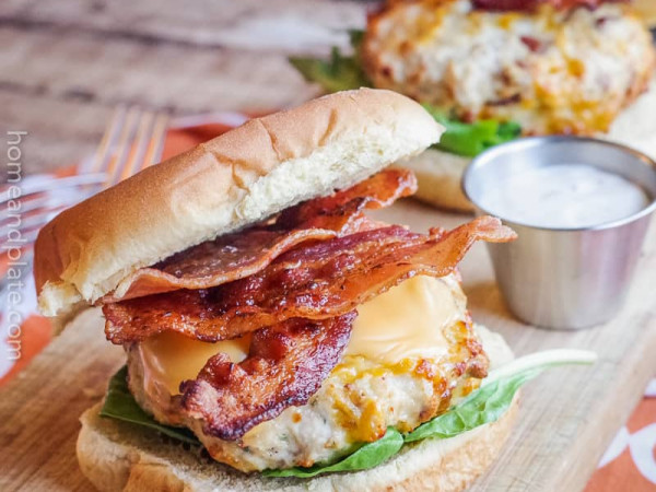 Cheddar Sauce Drizzled Ranch Chicken Patties