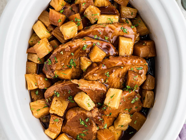Teriyaki Pork Chops with Pineapple Made in a Slow Cooker
