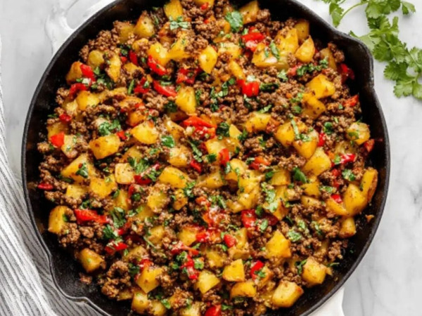 Mexican-Inspired Ground Beef and Potato Skillet