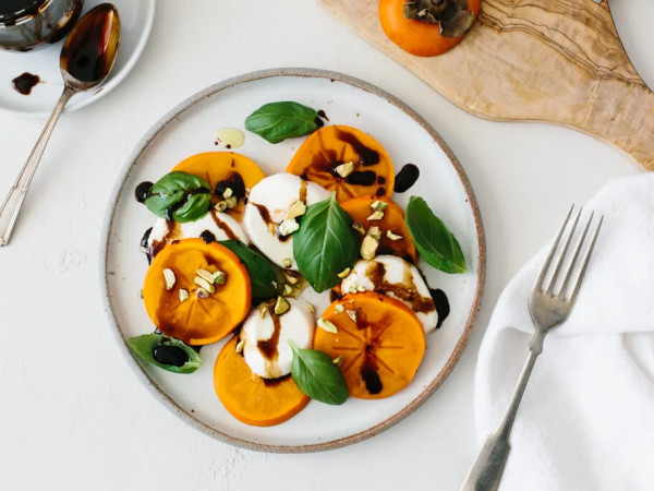 Burrata and Fuyu Persimmon Caprese Delight