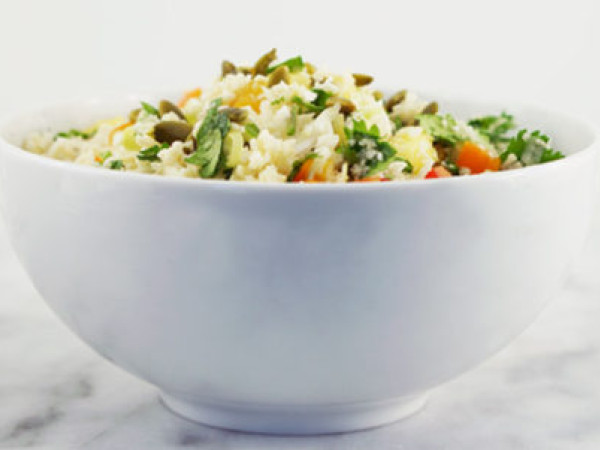 Salad featuring Chopped Cauliflower Rice