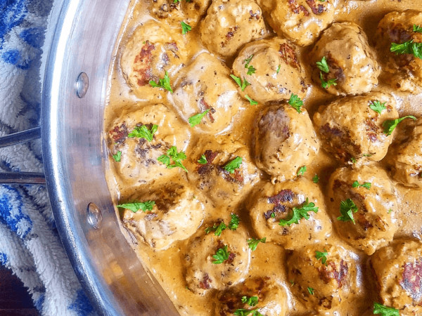 Turkey Meatballs with a Tangy Sour Cream-Horseradish Sauce