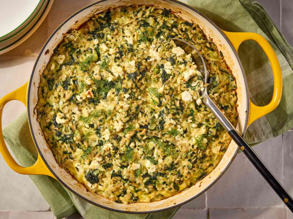 Feta and Spinach Casserole Dish