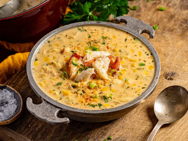 Crab and Corn Chowder with a Creole Twist