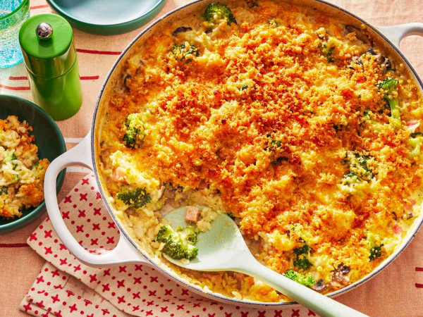 Broccoli and Ham Rice Bake