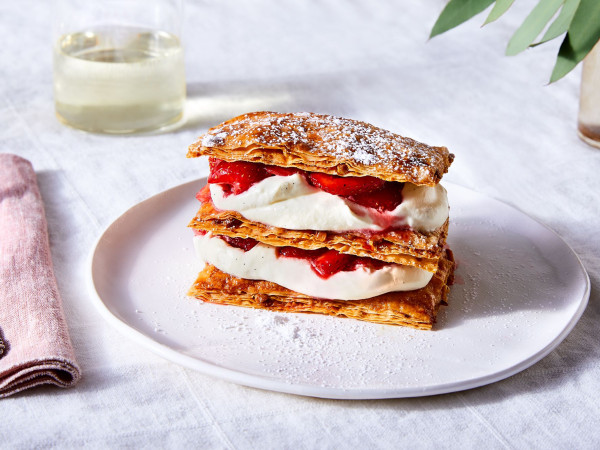 Eggnog Cream Phyllo Napoleons with Reduced Sugar