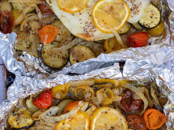 Tilapia and Veggies Baked in Foil