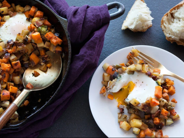Hearty Vegan Hash: Okra and Kohlrabi Delight