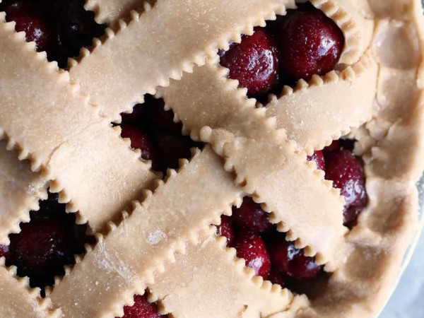 Berry-Cherry Pie in a Whole Wheat Shell