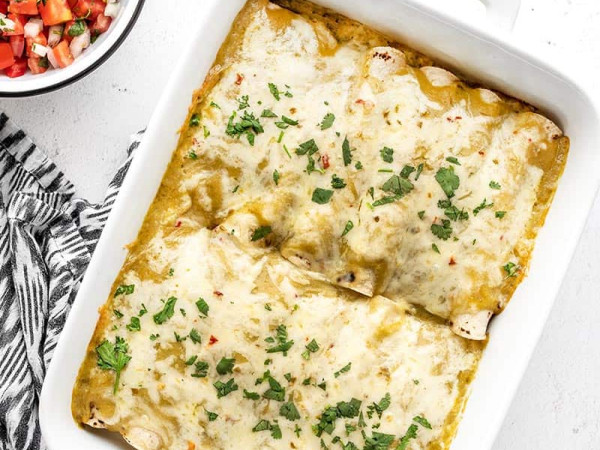 Green Enchiladas with Creamy Chicken Filling