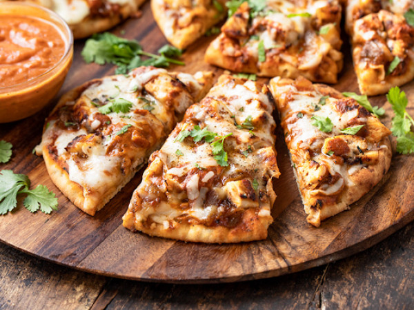 Sassy Naan Pizza, No Sauce Needed