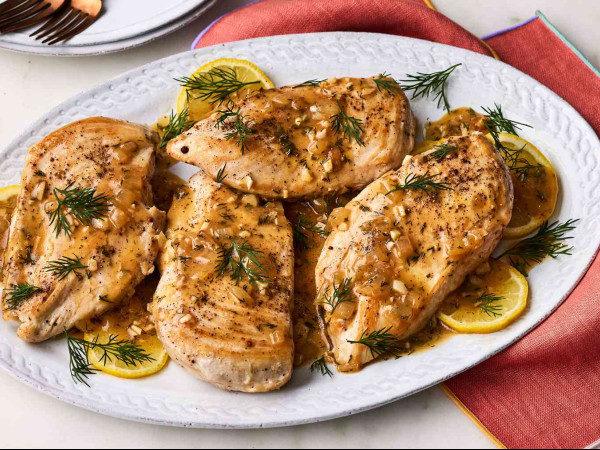 Chicken Breasts with a Zesty Lemon-Dill Filling