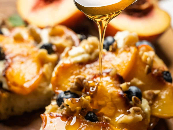 Toasted Ricotta with Grilled Nectarines and Honey