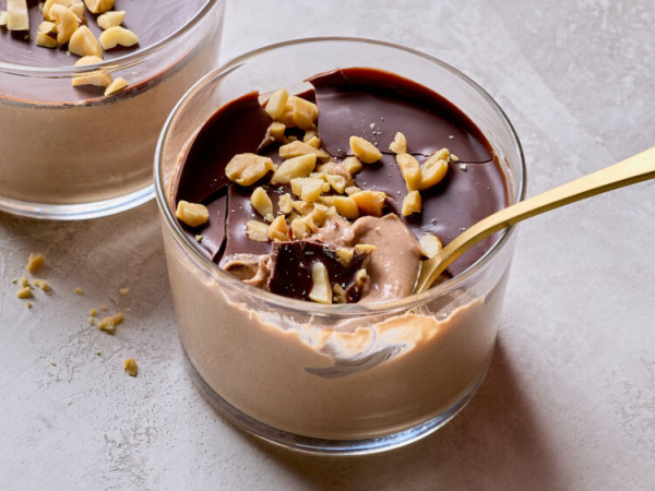 Whipped Ricotta Pudding with Peanut Butter and Chocolate