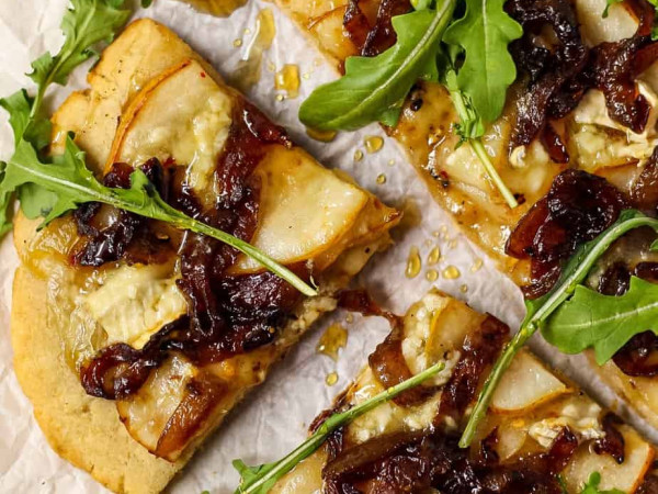 Caramelized Onion, Pear, and Brie Stuffed Quesadillas