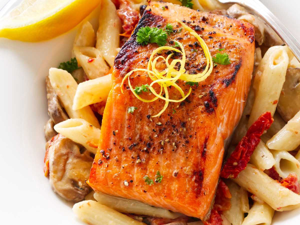 Pasta with Salmon and a Zesty Lemon Sauce