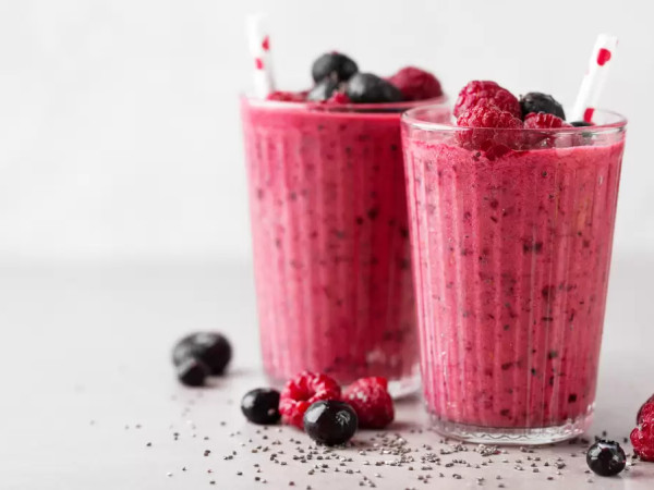 Nutritious Blueberry Heart Smoothie