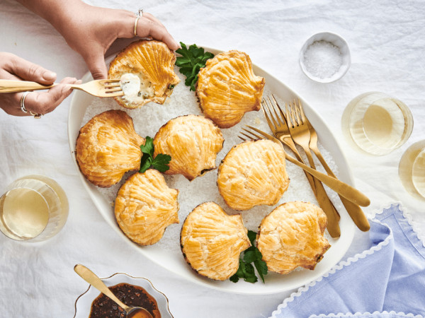 Savory Cheesy Scallop Pastry Shells