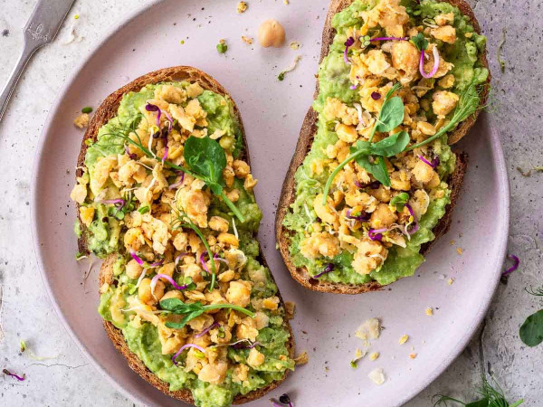Breakfast Toast Topped with Avocado