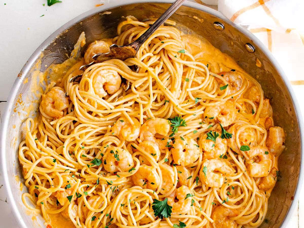 Creamy Pasta with Bang Bang Shrimp
