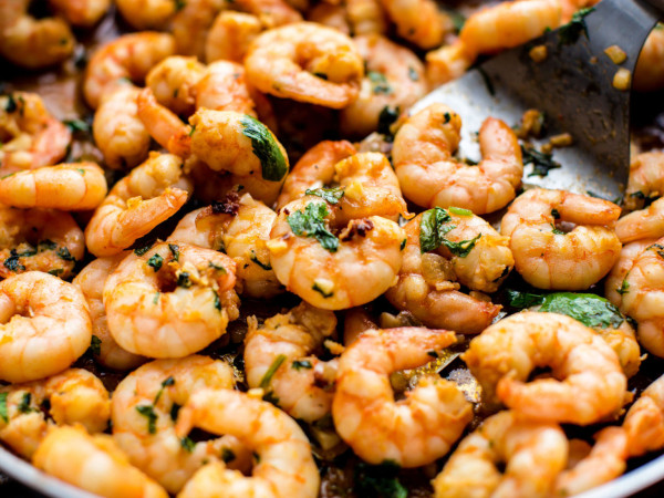 Shrimp Sautéed in Cilantro and Garlic Lime