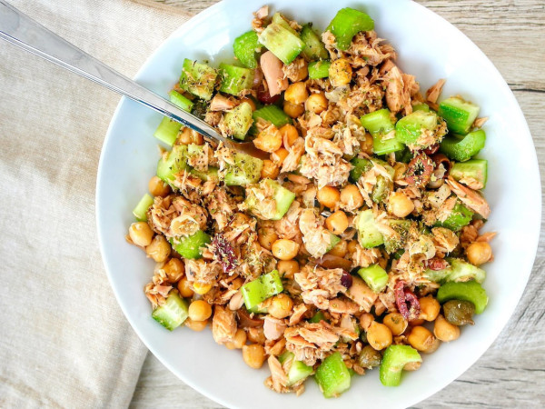 Chickpea Quinoa Salad Inspired by Tuna