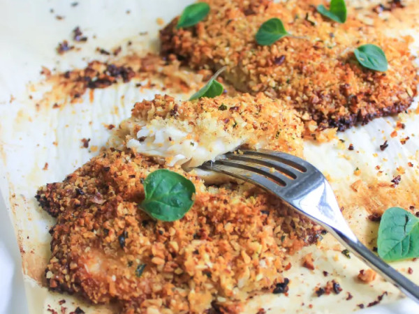Crispy Tilapia with Almonds and Parmesan
