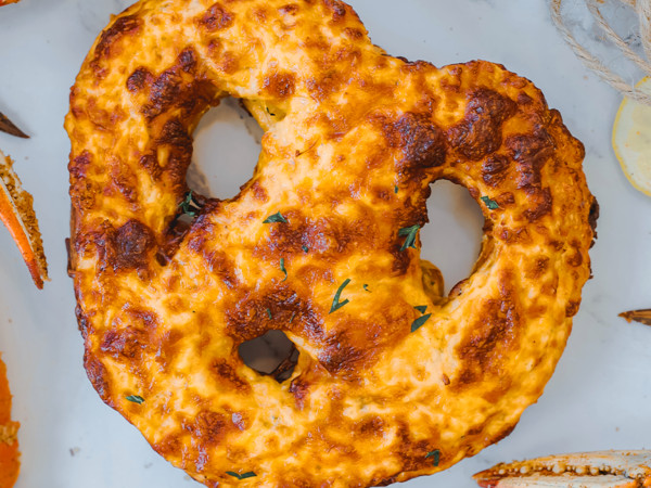 Jack Cheese and Crab Pretzel Delight