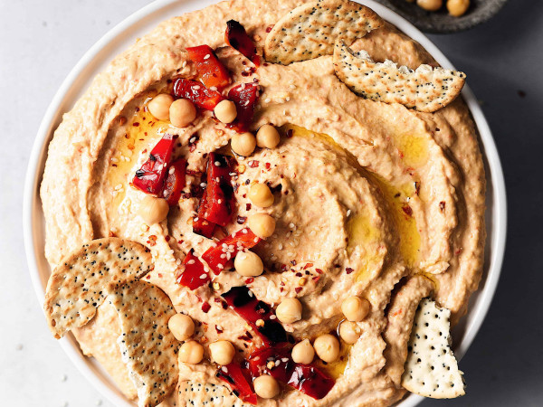 Three-Pepper Spicy Hummus Delight