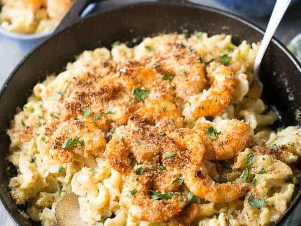 Macaroni and Cheese with Creole Shrimp