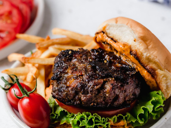 Bacon and Cheddar-Stuffed Bison Burgers