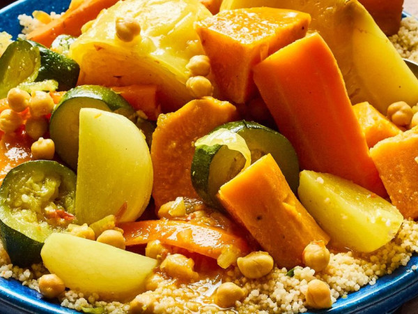 Couscous with a Moroccan Twist and Rhubarb