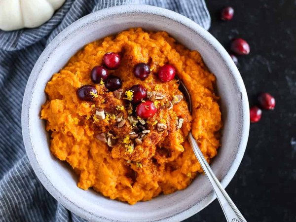 Goat Cheese-Infused Mashed Sweet Potatoes Made in the Instant Pot®