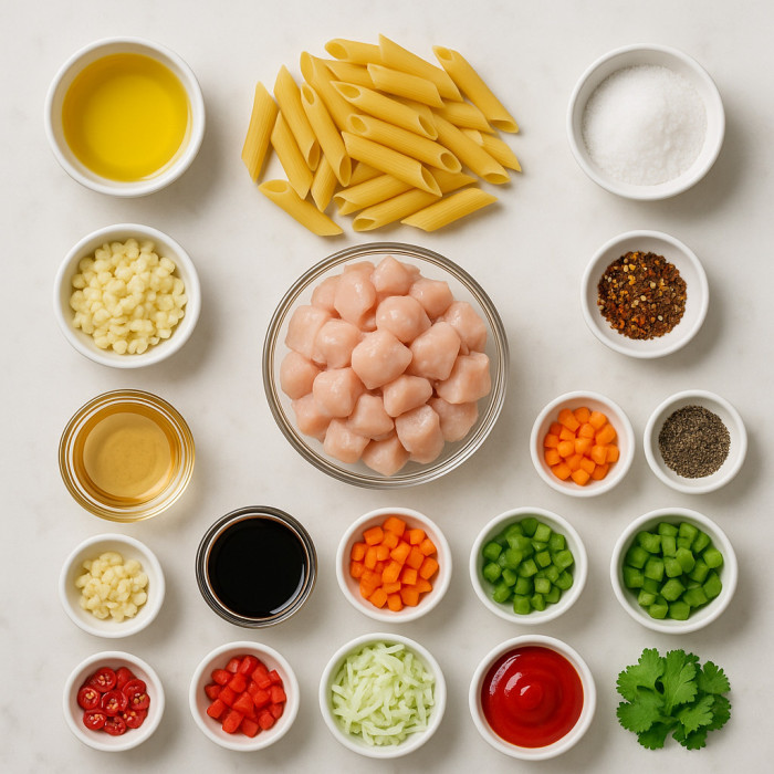 Pasta with Chicken and Penne ingredients