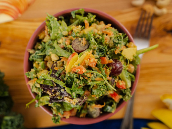 Salad of Quinoa and Kale Buds