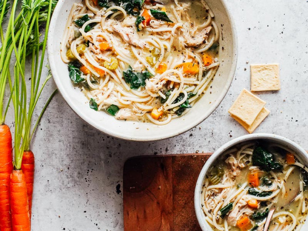 Speedy Chicken and Pasta Soup Made in the Instant Pot®