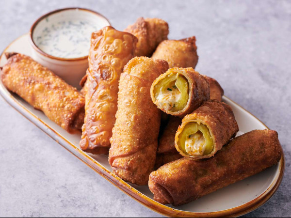 Pickle-Filled Egg Rolls