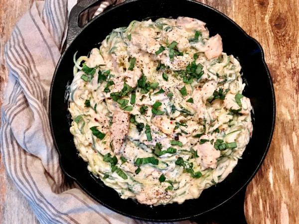 Mike's Fantastic Zoodle Fettuccine Alfredo with Chicken