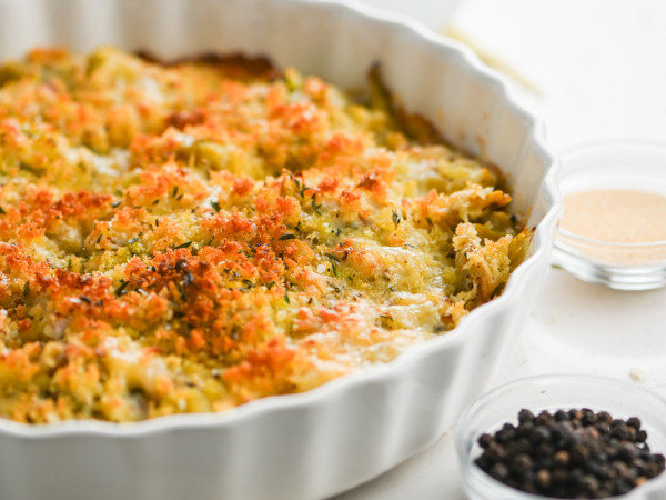 Cheesy Artichoke Hearts Gratin