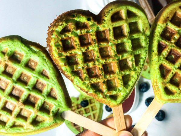 Waffles Made with Greens