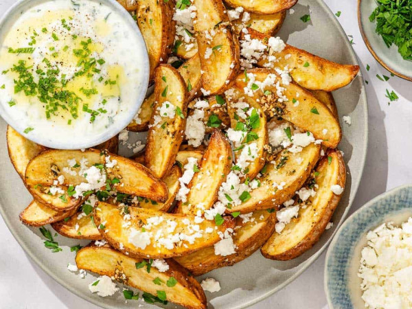 Fries Topped with Greek Goodness