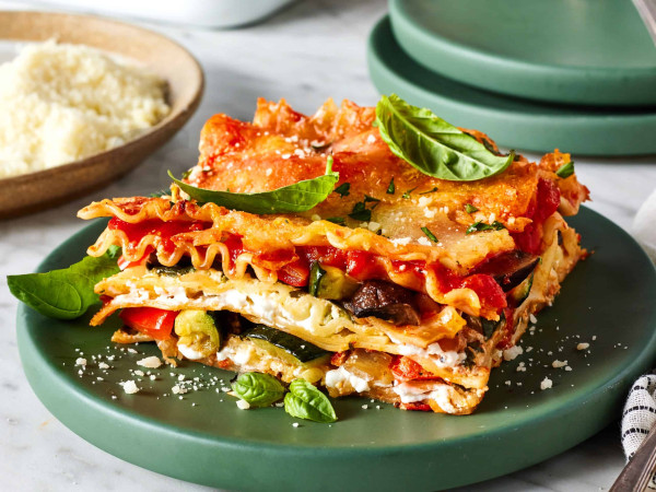 Veggie-Packed Roasted Vegetable and Kale Lasagna
