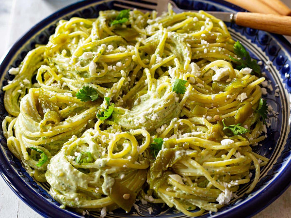 Mexican-Style Green Spaghetti